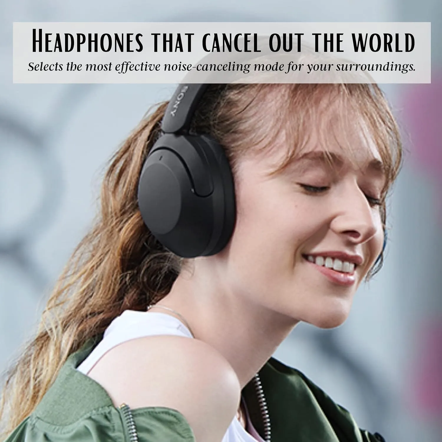 Sony Wireless Noise Cancelling Headphones WH-XB910N Bluetooth Headset   NeeGo 3.5mm Extension (Refurbished)
