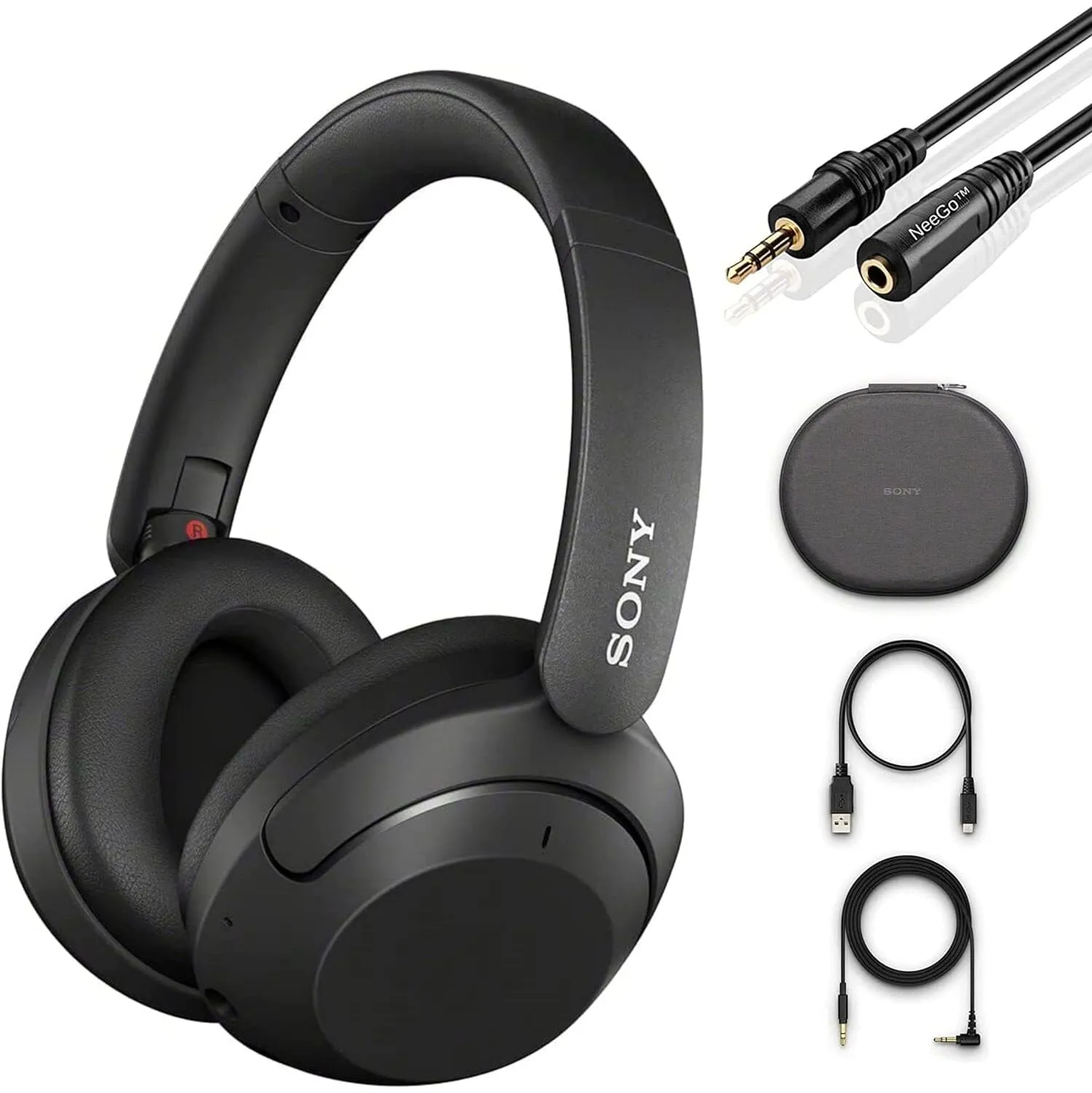 Sony Wireless Noise Cancelling Headphones WH-XB910N Bluetooth Headset   NeeGo 3.5mm Extension (Refurbished)
