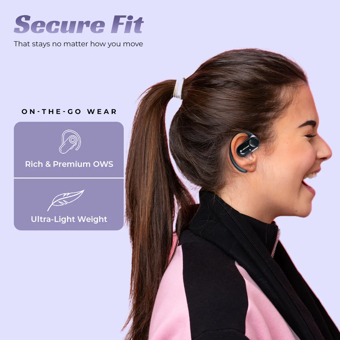 Soulbuds Wireless Earbuds With 24Hrs* Playtime, Quad Mic & ENC - Black
