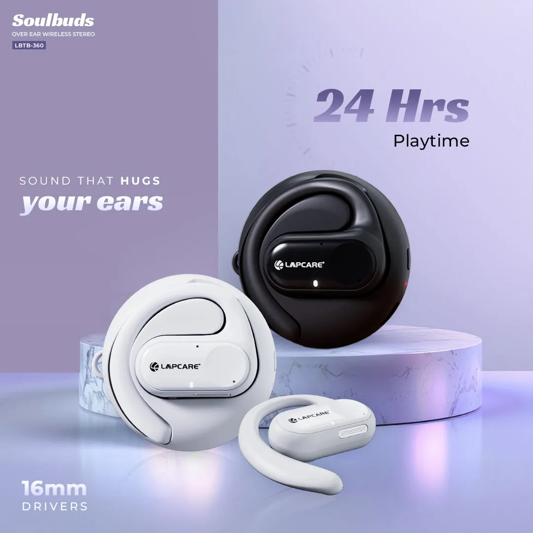 Soulbuds Wireless Earbuds With 24Hrs* Playtime, Quad Mic & ENC - Black