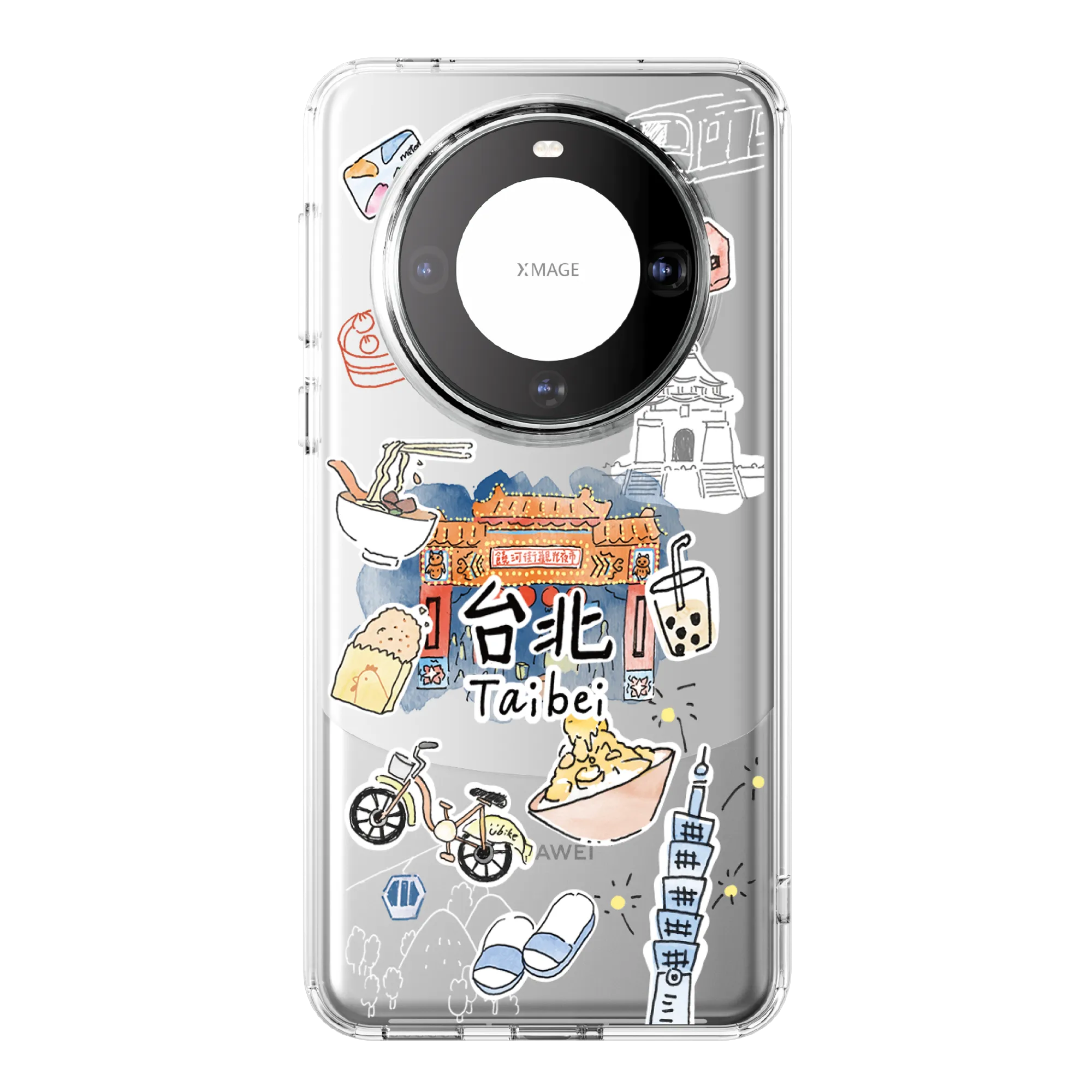 SwitchEasy City Hand-drawn Print AirBarrier Shockproof Clear Case Cover