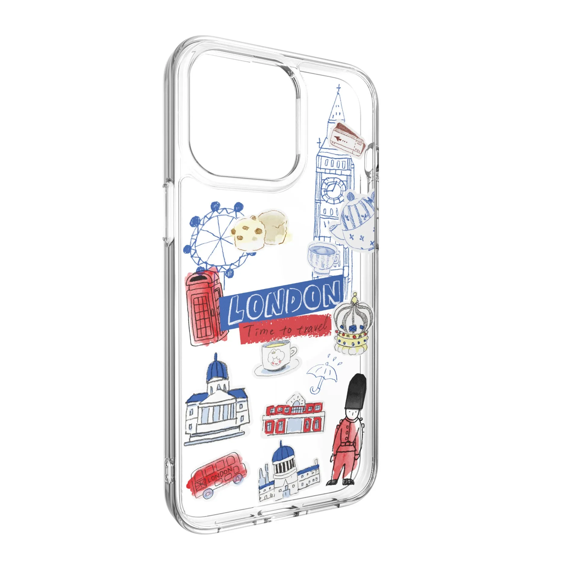 SwitchEasy City Hand-drawn Print AirBarrier Shockproof Clear Case Cover