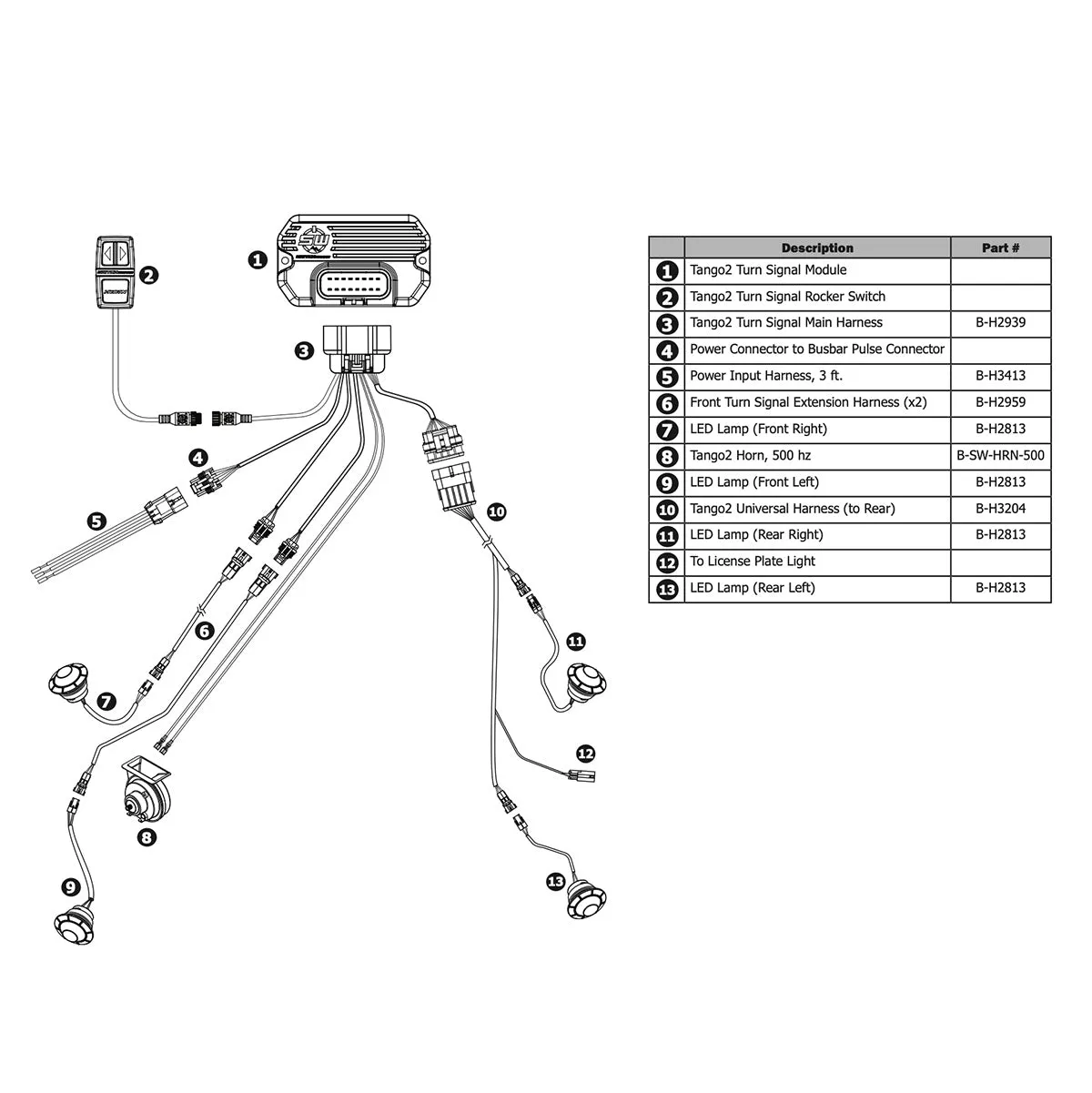 Tango2 Universal Turn-Signal Kit with All-In-One Controller