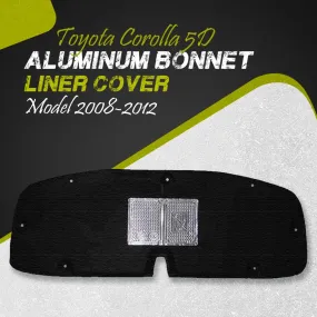 Toyota Corolla 5D Black Bonnet Liner Cover - Model 2008-2012 - Protector Lid Garnish Bonnet Namda