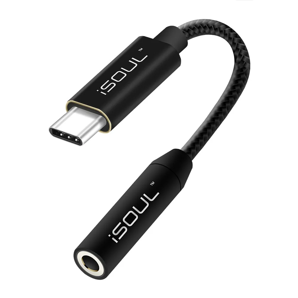 Type C USB to 3.5mm Audio Adapter Nylon Braided