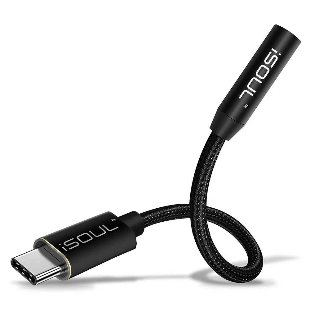 Type C USB to 3.5mm Audio Adapter Nylon Braided
