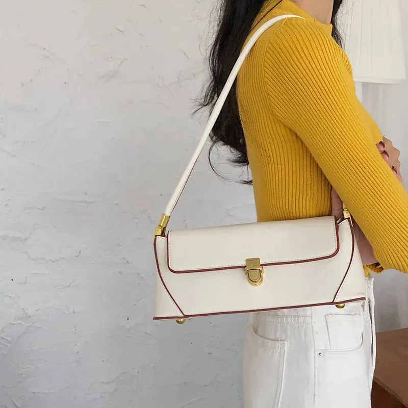 UAKISS  - Elegant All-match Vintage Popular Underarm Bags New French Multi-function Personality Women Shoulder Pack Luxury Solid Handbag