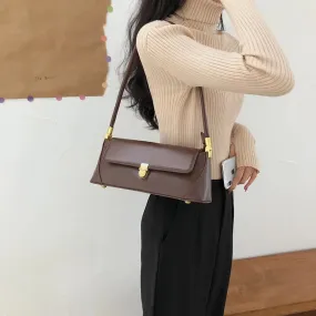 UAKISS  - Elegant All-match Vintage Popular Underarm Bags New French Multi-function Personality Women Shoulder Pack Luxury Solid Handbag