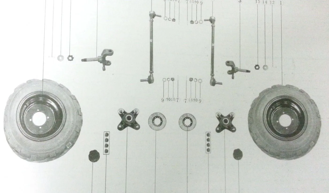 WHH02 SET OF LEFT AND RIGHT STEERING STUB AXLES FOR BASHAN BS200S-7 AND BS250-11B QUAD BIKES