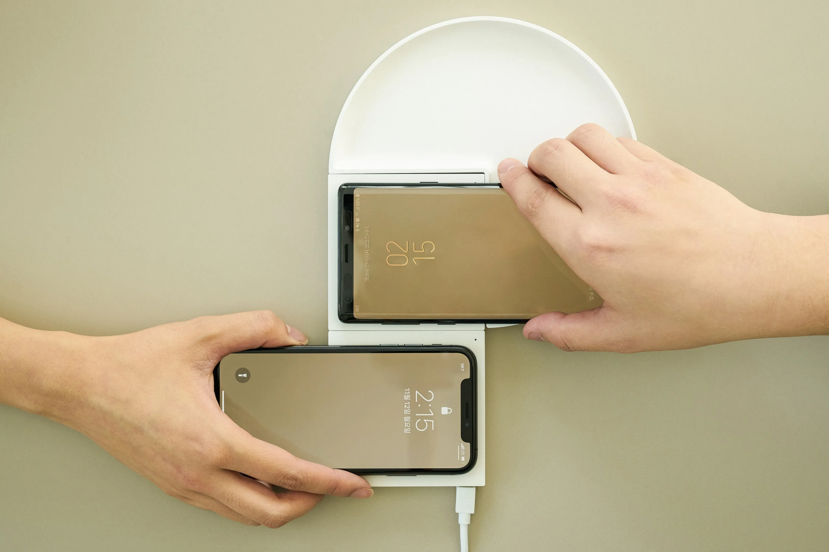 Wireless Charger with Tray - Forest Green