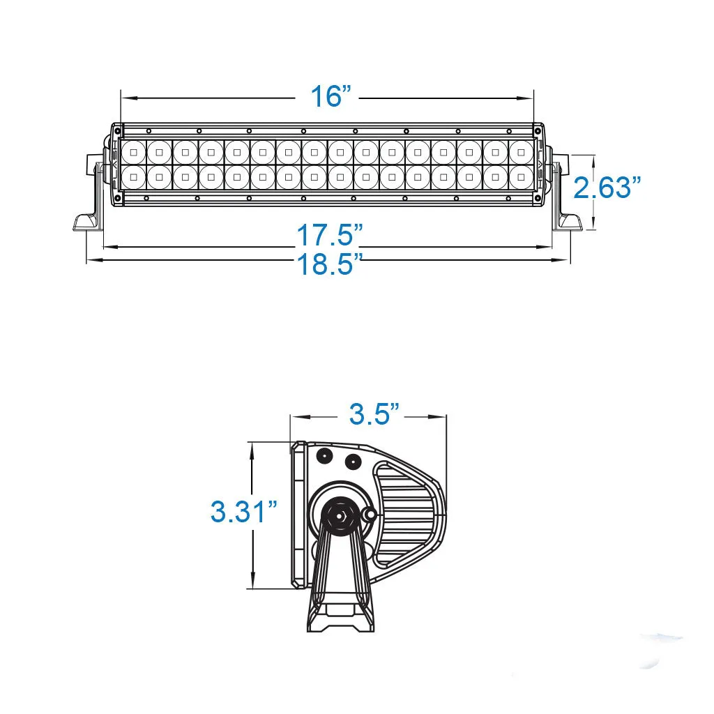 XX-Series LED Light Bar - 16" - Marine Black (5W)