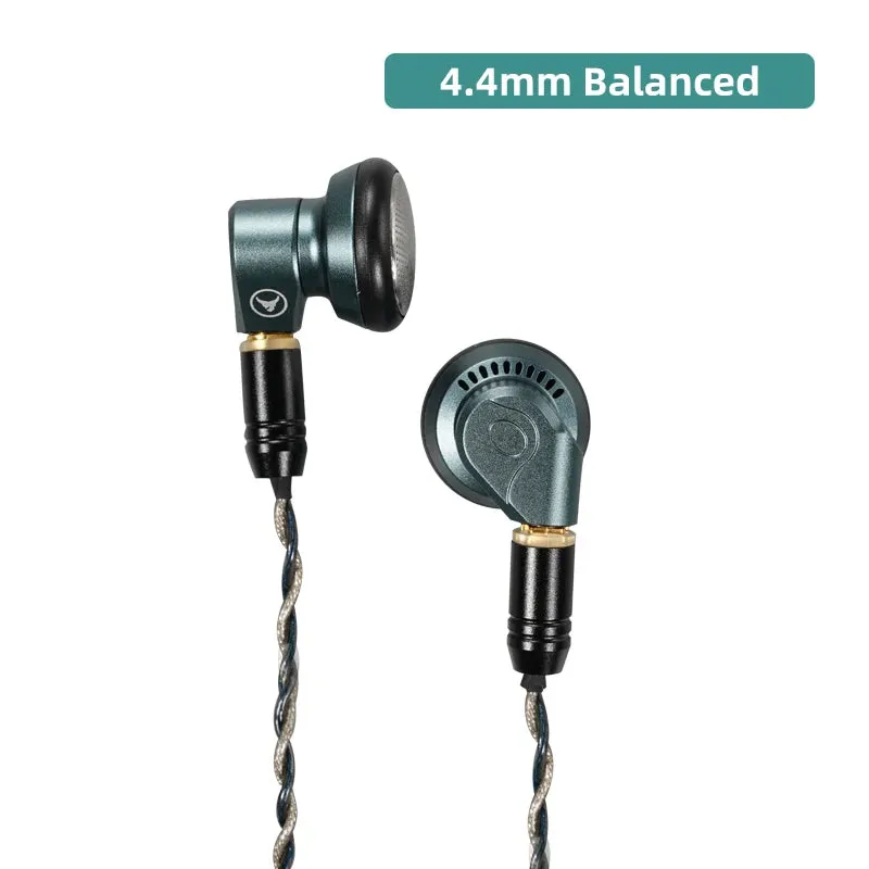 Yincrow Rhino 3.5/4.4mm HIFI Audiophile Flat-Head Earbud 14.6mm Topclass Dynamic Driver Music Earphone Detachable MMCX Cable IEM