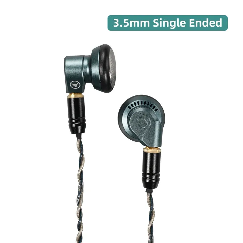 Yincrow Rhino 3.5/4.4mm HIFI Audiophile Flat-Head Earbud 14.6mm Topclass Dynamic Driver Music Earphone Detachable MMCX Cable IEM